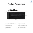 Teclado de Silicona Con Cable USB Español De 84 Teclas Plegable Impermeable
